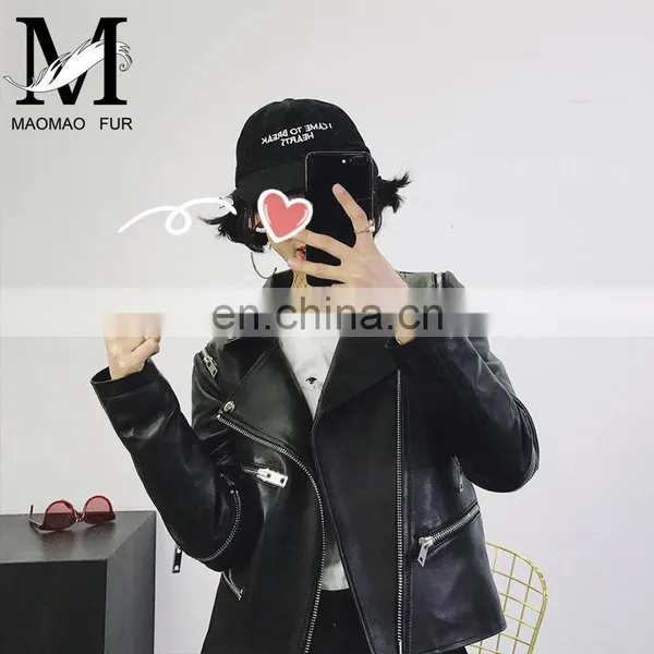 Latest Fashion Custom Black Winter Cheap Leather Jackets Women Leather Jacket Wholesale photo-5