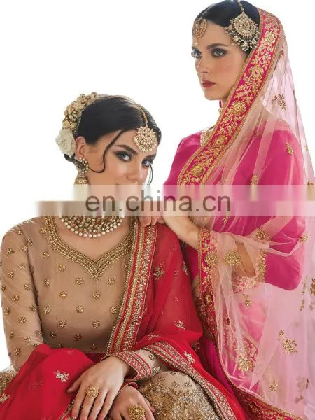Wedding Wear Stylish Lehenga Choli + Bottom Pant Style Anarkali Suits Dress Material 2017 photo-4