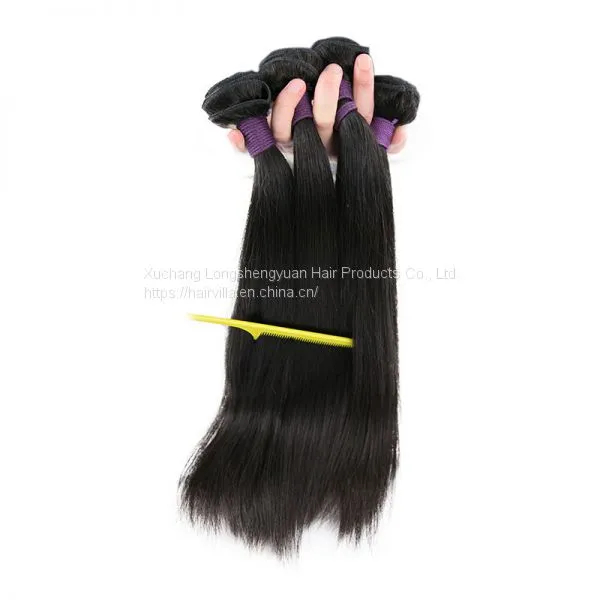 9A Malaysian Straight Human Virgin Hair Weave 3 Bundles With Lace Frontal