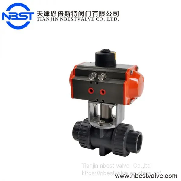DN15-DN100 Pneumatic Actuators 2 Inch Pvc Upvc Union Ball Valve photo-2