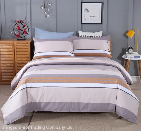 100% Cotton White Bed Sheet for Hotel and Dormitory Stripe and Simple photo-2