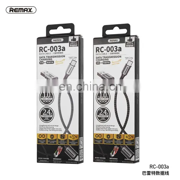 Remax Black Silver Cell Phone Charging Nylon Braided Charging USB Cables Tyoe C / Lighting photo-5