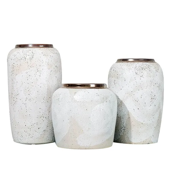 Wave White Bubble American Village Style Jingdezhen Ceramic Vase For Home Soft Decoration photo-5