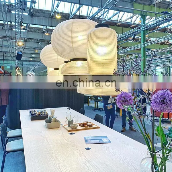 Vintage Art Stain Large Chandelier Lighting Shade LED White Paper Pendant Lamp photo-3