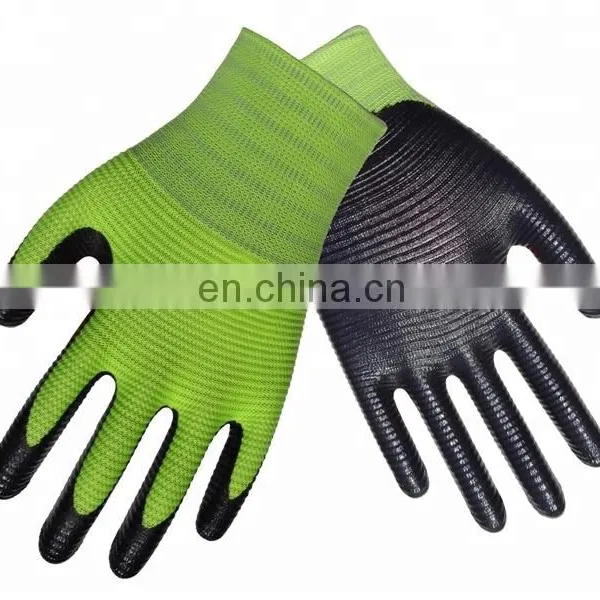 White Nylon Blue Nitrile Coated Work Gloves Cheap photo-2