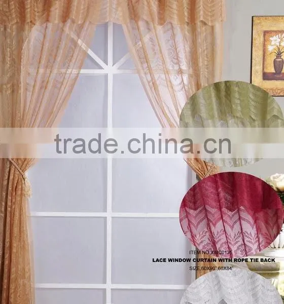 Lace German Curtains With Rope Tassel Tiebacks And Valance Quality Choice photo-3