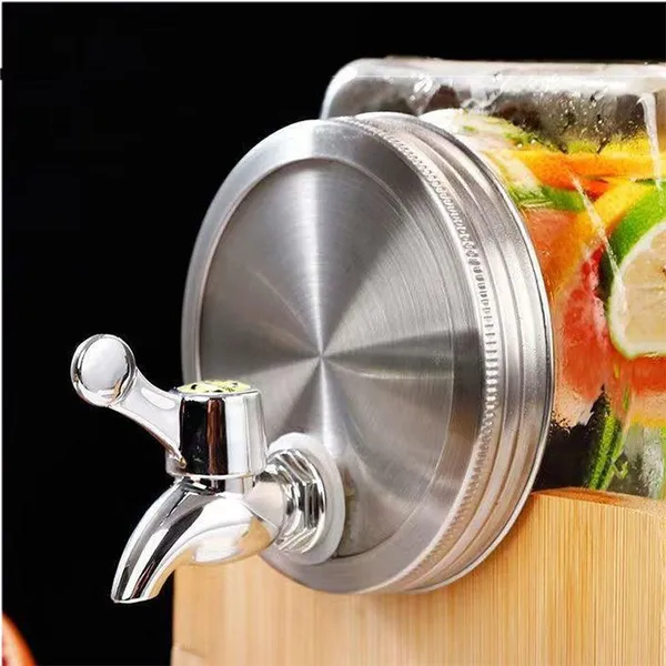 Large - Capacity Glass Beverage Dispensers W/Stainless Spigots. Airtight Lids. Wooden Stand. Ideal for Parties & Daily Drinks! photo-4