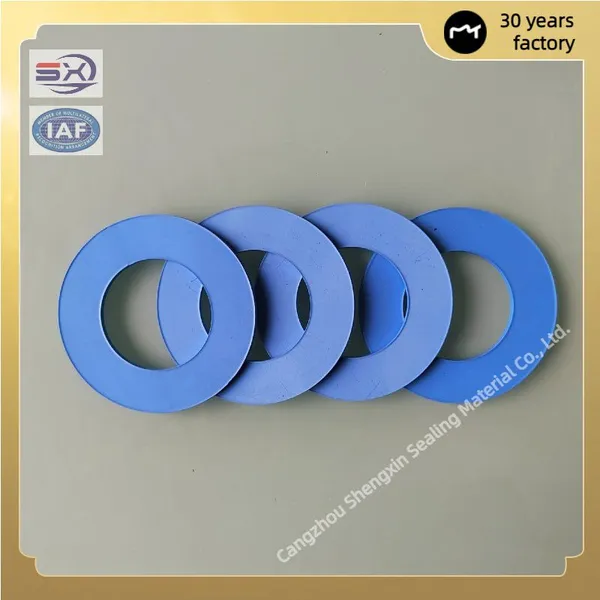 Customized Non-Standard Flange Sealing White and Blue PTFE O-Ring Gaskets photo-5