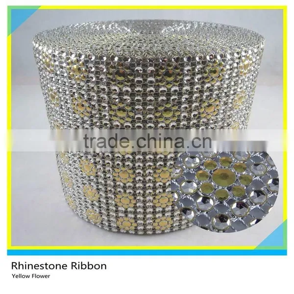 Sew On Rhinestone Trimming Decorative Flower Diamond Mesh 10 Yards 24 Row Rolls photo-3