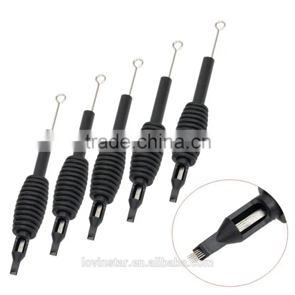 Wholesale Cheap Tattoo Kits Integrated Package Disposable Needle + Grip Tube 9RS + 9RT - Silver + Black (5PCS) photo-2