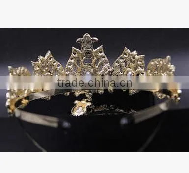 Top Quality Handmade Bridal Hair Accessories Luxury Red Crystal Crown Big Crowns photo-2