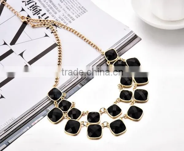 Jewelry Factory Wholesale Women Choker Resin Necklace Type Layered Necklace photo-4