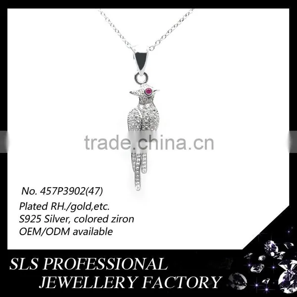 3D Drawing Design Fashionable Bird Shaped Pendant cz Micro Setting China Hip Hop Jewelry for Boy