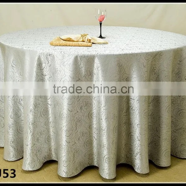 Wedding Custom Decorative Fancy Rose Design Round Table Cloth Cheap Elegant Table Cloth