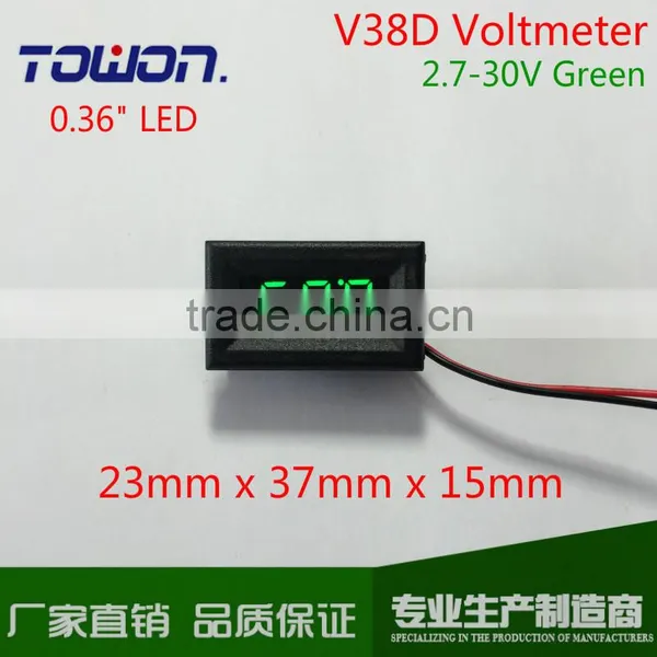 V38D 0.36" Digital DC Voltmeter DC 2.5-30V Digital LED Voltage Meter Red Green BlueDigital Car 12V 24V Voltmeter Measure Voltage photo-2