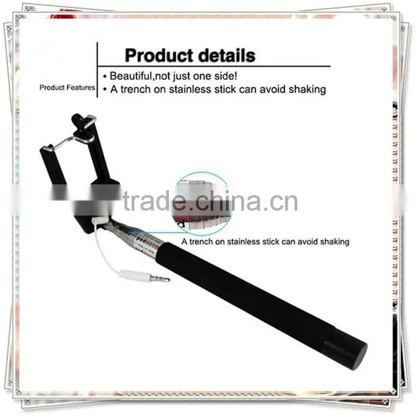TMO-0201 Factory Price Wired Monopod , Cable Take Pole Selfie Stick photo-4