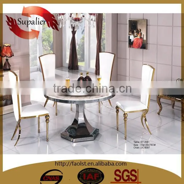 Round Kitchen Table / Stainless Steel Kitchen Table / Kitchen Marble Table