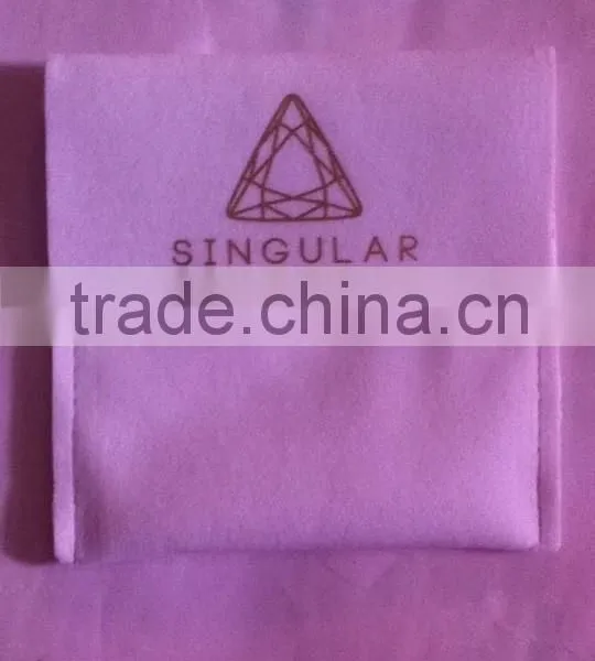 Custom Purple Fancy Velvet Pouch New Style Golden Logo