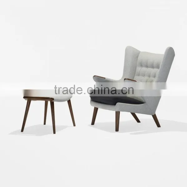 Elegant Design Cashmere Wooden Frame Papa Chair
