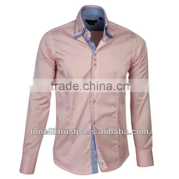 Mens Fashion Slim Fit, Long Sleeve, Pure Cotton Triple Collar Shirts - Free DHL Express Shipping