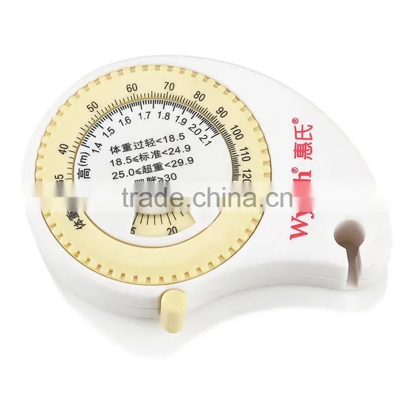 White Novelty Retractable LOGO Brand Printing Body Calcul BMI Fiber Glass Measure Tape photo-5