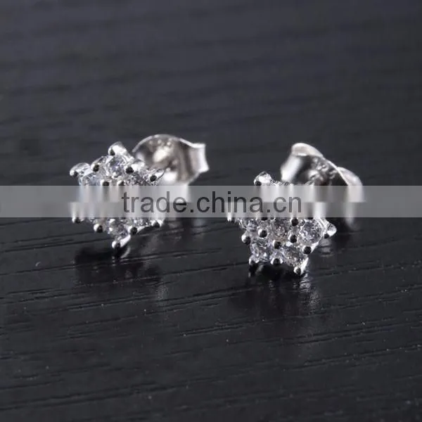 New Design 925 Sterling Silver Micro Pave Black CZ Tiny Stud Earring photo-3