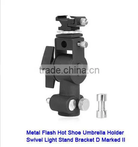 Metal Flash Hot Shoe Umbrella Holder Swivel Light Stand Bracket D Marked II photo-3