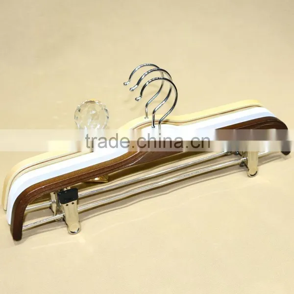 Plywood/laminatede Pants Hanger With Clips for Trousers Display