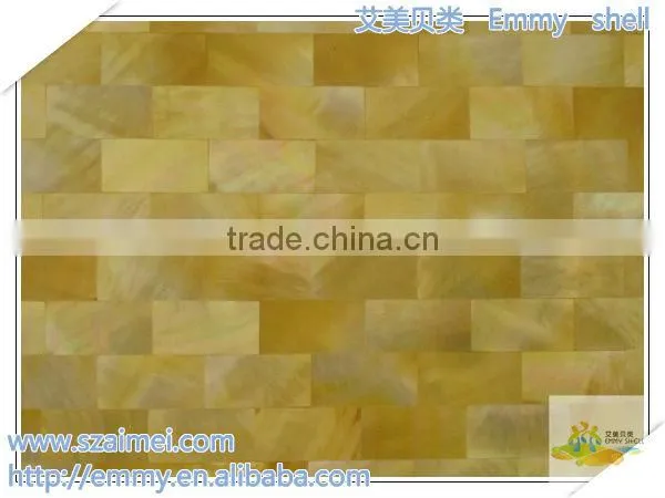 Brick Yellow Mother of Pearl Mosaic Gold Shell Mosaic Wall Tile photo-5
