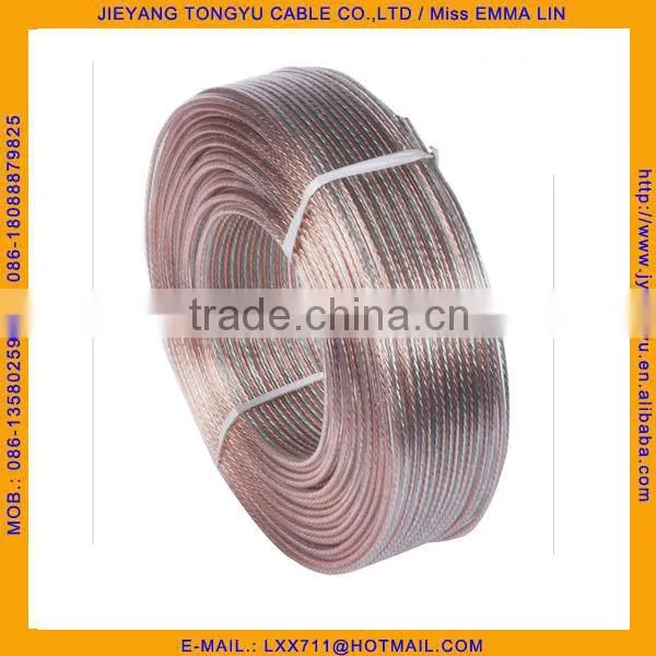 2x0.5mm Transparent Speaker Cable 16awg Gold Silver Speaker Wire photo-2
