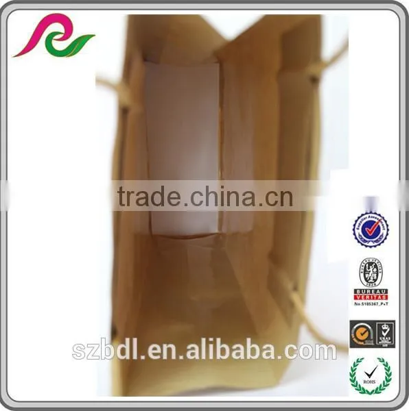 Hand Length Handle Kraft Recyclable Paper Bag With Lamination photo-3