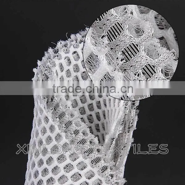 Polyester Knitted Black Yarn Sandwich Mesh Fabric for Sportwear photo-3