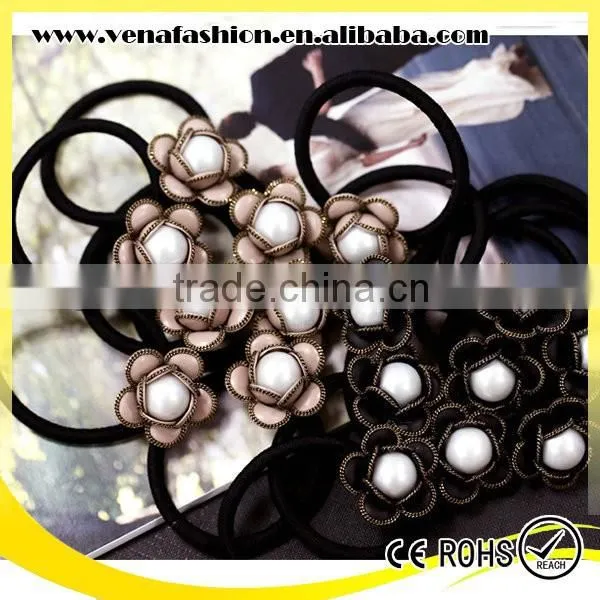 Camellia Elastic Flower Hair Band, Knitted Hair Bands With Flower photo-3