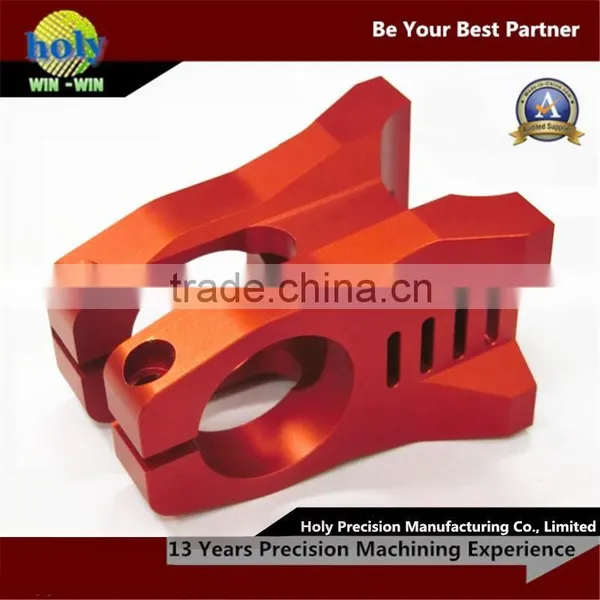Bike Stem Cnc Aluminum Parts With Glossy Red Anodized, Nice Custom Cnc Parts With Cnc Service