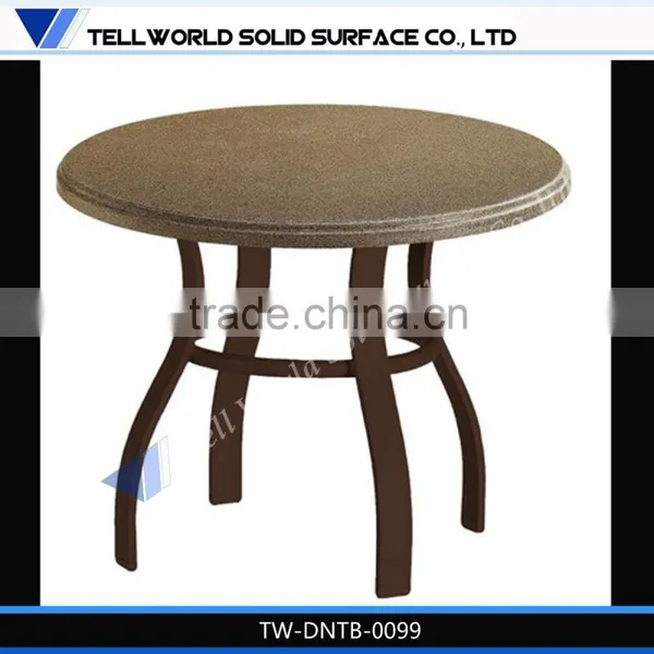 High Glossy Artifical Marble Chinese Restaurant Round Table Furniture photo-6