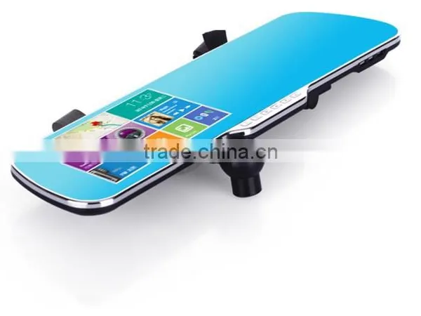Wifi Wireless Android Car DVR Video Recorder Monitor With Anti-glare Mirror Touch Screen WIFI GPS Navigation Rear Bakcup Camera photo-2