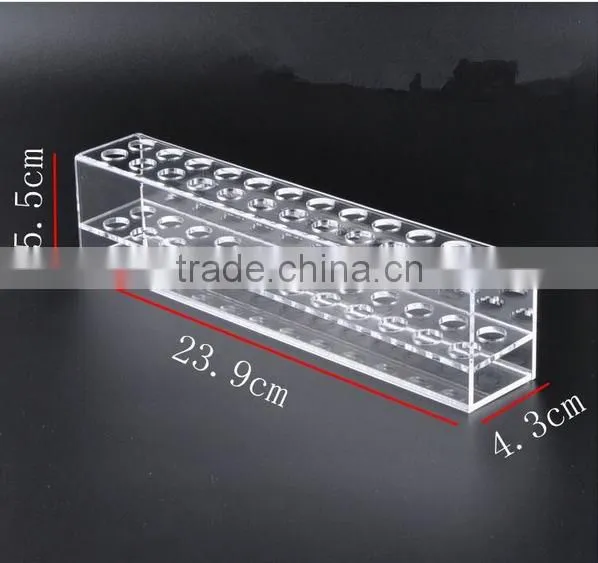 Clear Custom Acrylic Pen Holder Acrylic Desk Pen Display Stand With 3 Tiers