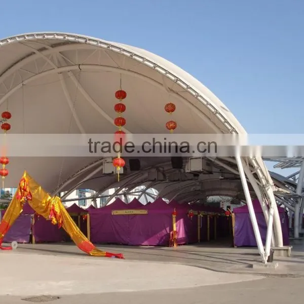 Wind Proof FERRARI PVC Coated Tensile Fabric Architecture Plaza Canopy in Malaysia photo-5