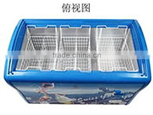 High Quality Commercial Freezer Ice Cream Display Freezer Curved Double Door Freezer for Supermarket photo-6