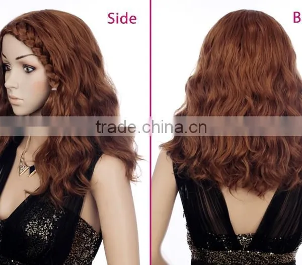 Blonde Synthetic Box Braid Jewish Wig Kinky Twist Braided Lace Wig photo-3