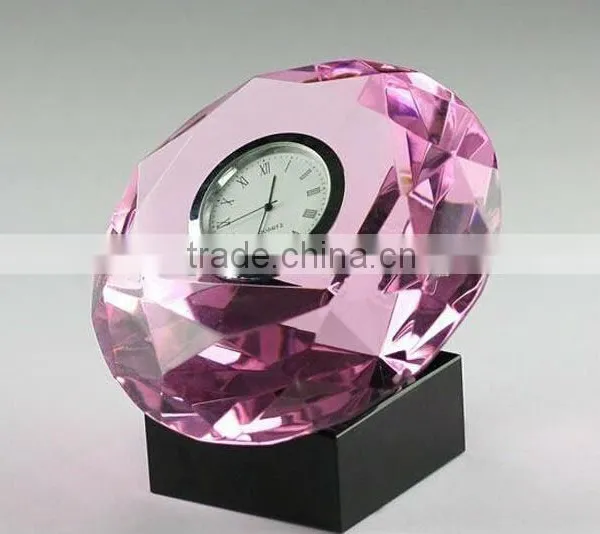 2016 Crystal Section Diamond Shape Crystal Clock photo-2