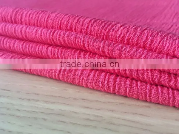 China Fabric Manufacturer Oeko-tex Standard Solid Crinkle Viscose Fabric, 30*24 135gsm Dyed Rayon Crepe Fabric photo-3