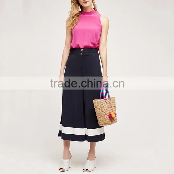 Fashion White Black Working Office Lady Culotte Wide Leg Pants Woman photo-2