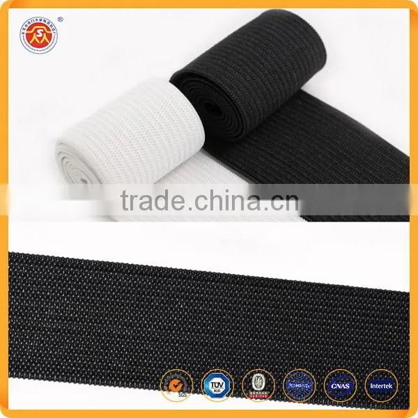 Manufacturer Black and White Wide Elongation Foldover Gripper Elastic Webbing