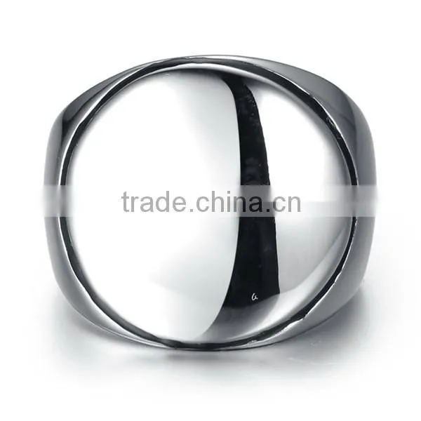 Vintage High Polished Simple 316L Tatianium Plain Ring photo-2