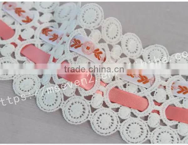 Special Design 7.5cm Lace Composite Wholesale Ribbon With Jacqurd Webbing photo-2