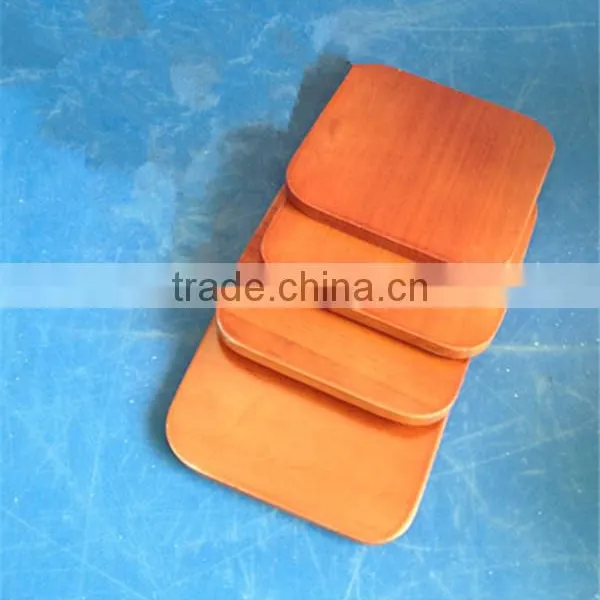 Red Custom Square Wooden Tea Cup Coaster Wholesale photo-4