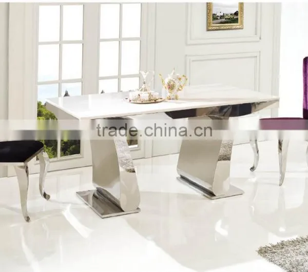 TH362 Hot Sale White Marble Top 6 Seater Dining Table photo-2