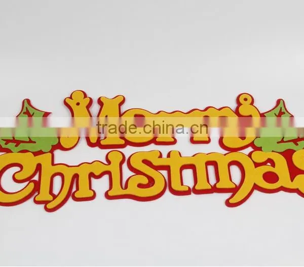 Merry Christmas Window Listing Christmas Decorations Non-woven Fabrics English Letters Decorations photo-3