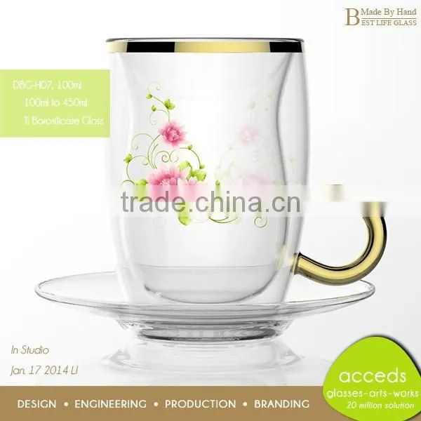 Lower Quantity Customized Handcrafted Nice Glass Coffee Cup photo-6